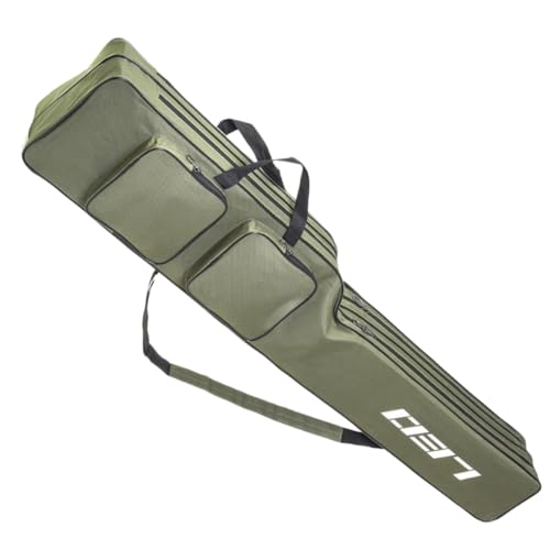LAPYAPPE Angeltasche Doppel Lagen Futteral aus Robustem Polyester Große Kapazität Leichter Tragetasche für Angelruten Multifunktionaler Organizer mit Weichem Schultergurt für Outdoor von LAPYAPPE