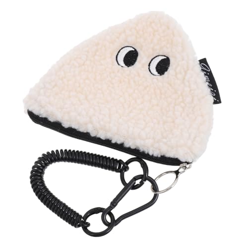 LAPYAPPE Geldbörse für Onigiri-Puppe Cartoon-Plüsch-Geldbörse Beutel zur Geldbörse Schlüsseletui für Autoschlüssel kleines Portemonnaie mit Reißverschluss Tasche hängende Geldbörse Weiß von LAPYAPPE