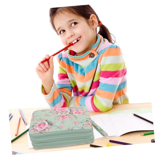 LAPYAPPE Große Kapazität Federmäppchen mit Fächern für Farbstifte und Zeichenutensilien Robustes Stiftesetui mit Rosenmuster Organizer für Schüler und Künstler Praktische von LAPYAPPE