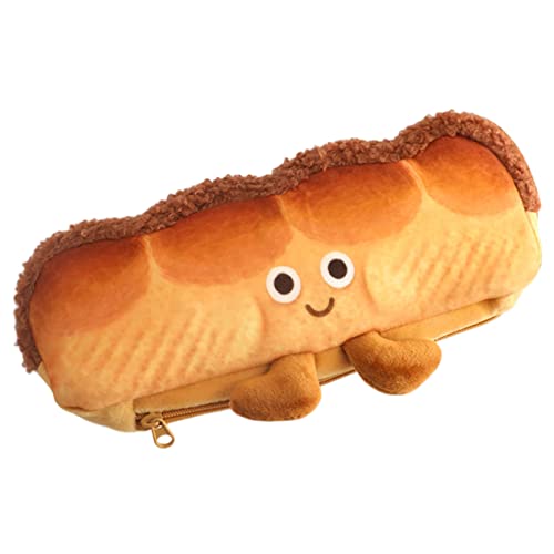 LAPYAPPE Großer Cartoon-stiftetui Aus Tragbarer Multifunktionaler Federmäppchen Für Junge Mädchen Mit Hoher Kapazität Für Schule Und Zuhause Süßes Brotdesign von LAPYAPPE