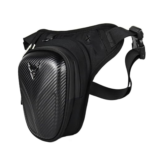 Beintasche Motorrad wasserdichte Motorrad Taille Tasche Drop Bein Tasche Outdoor Casual Moto Tasche Fanny Pack Motorrad Hard Shell Hüfte Gürtel Rucksack Motorrad Beintasche (Color : Noir) von LAPooh