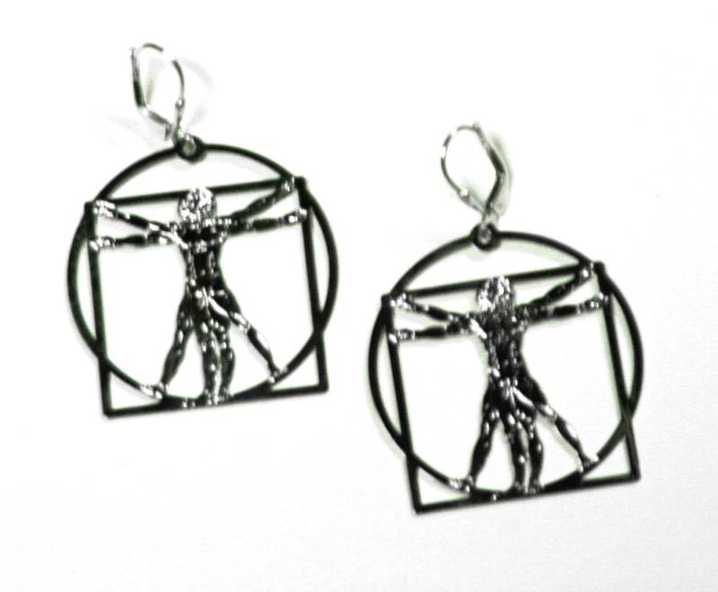 Vitruvian Mann Ohrringe Leonardo Da Vinci Halskette Architechure Wissenschaft Kunst von LAPsychstore