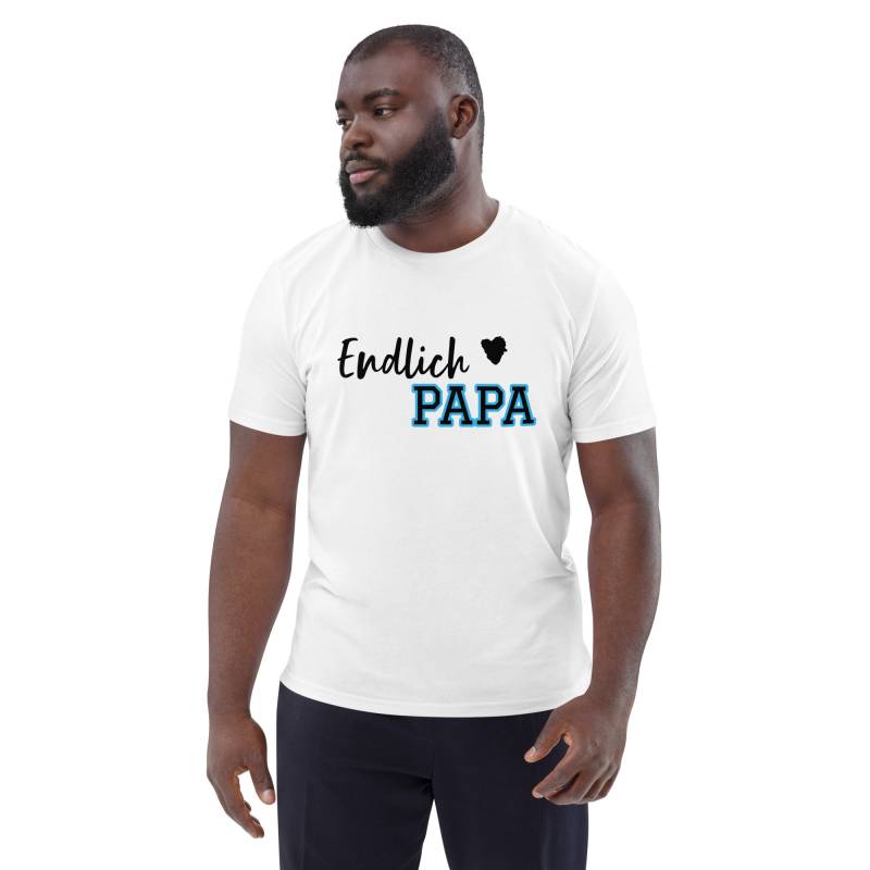 T-Shirt „Endlich Papa" | Du Wirst Papa Blaue Umrandung Bio-Baumwolle Verkündung Der Schwangerschaft Babygeschenk T-Shirt „Endlich Papa" | Du Wirst Papa Blaue Umrandung Bio-Baumwolle Verkündung Der Schwangerschaft Babygeschenk von LARABIdesign