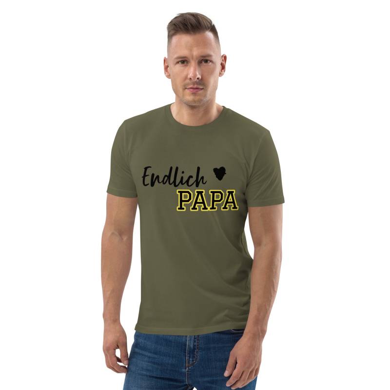 T-Shirt „Endlich Papa" | Du Wirst Papa Shirt Gelbe Umrandung Bio-Baumwolle Verkündung Der Schwangerschaft Babygeschenk Herz T-Shirt „Endlich Papa" | Du Wirst Papa Shirt Gelbe Umrandung Bio-Baumwolle Verkündung Der Schwangerschaft Babygeschenk Herz von LARABIdesign