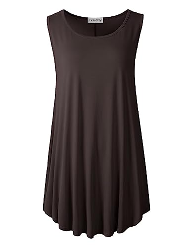 LARACE Ärmellose Tunika für Damen, für Leggings, Swing-Flare-Tank-Tops - Braun - 4X-Large von LARACE
