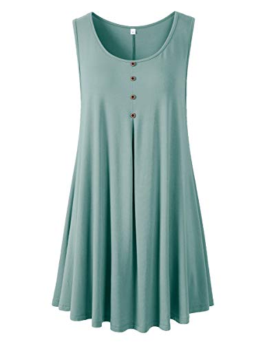 LARACE Ärmelloses Tank-Tops für Damen, Knopfleiste, Tunika, Sommer-T-Shirt, einfarbig, fließend - - 3X LARACE Ärmelloses Tank-Tops für Damen, Knopfleiste, Tunika, Sommer-T-Shirt, einfarbig, fließend - - 3X von LARACE
