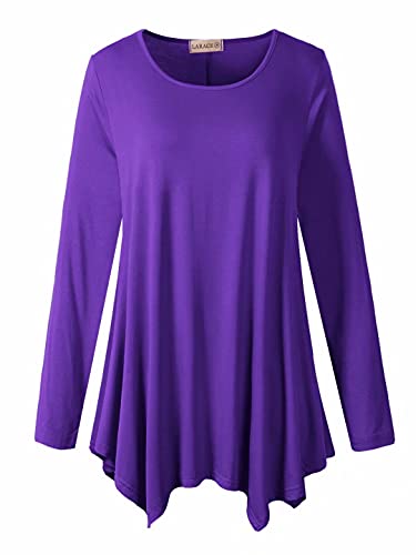 LARACE Damen Tunika, langärmelig, schmeichelhaft, bequem, lockere Passform - Violett - Large von LARACE