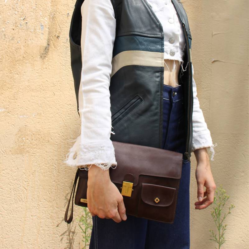 Samsonite - Clutch Aus Burgunderfarbenem Leder Mit Mehreren Taschen von LARELIGIEUSE