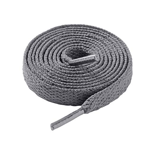 LARGERED Schnürsenkel Grau Flach 8mm Breit Dunkelgrau Schuhbänder für Sneaker Sportschuhe Turnschuhe und Laufschuhe Reißfest Ersatz Grey Shoelaces aus Polyester für Herren/Damen,100cm von LARGERED