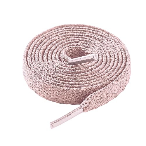 LARGERED Schnürsenkel Rosa Flach 8mm Breit Hellrosa Schuhbänder für Sneaker Sportschuhe Turnschuhe und Laufschuhe Reißfest Ersatz Pink Shoelaces aus Polyester für Herren/Damen,100cm von LARGERED