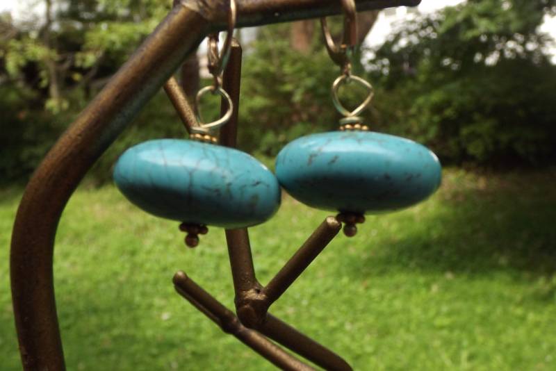 Blaue Türkis Klappbrisuren Aus Sterling Silber, Gold Filled von LARIMAR