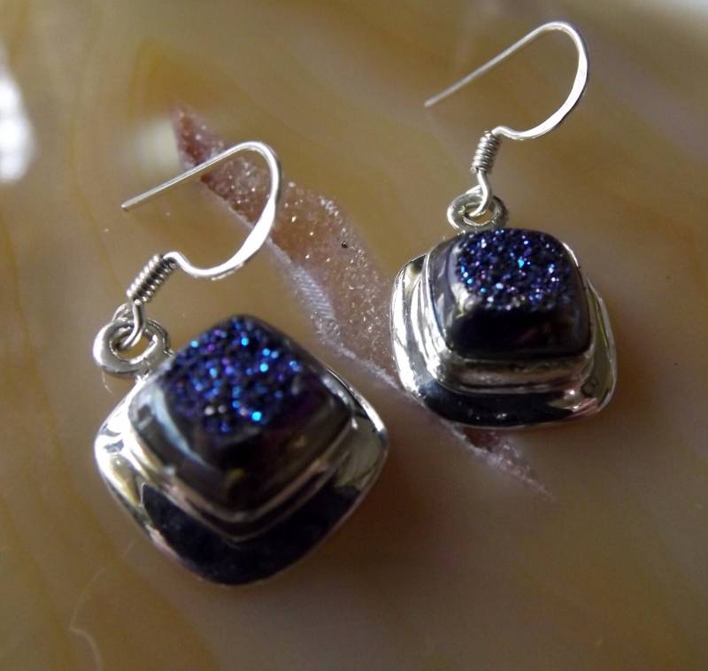 Titan Druzy Ohrringe - Stressabbau Positive Energie Meditationshilfe von LARIMAR