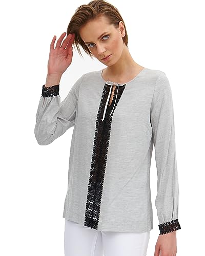 LARIME Women's Bluse CELESTYNA graue Melangefarbe Blouse, 40 von LARIME