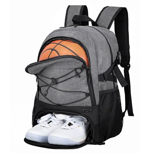 LARIPOP | Jugend-Basketball-Rucksack, große Sporttasche mit separatem Ballhalter und Schuhfach, für Jungen und Mädchen, ideal für Basketball, Fußball, Volleyball, Schwimmen, Fitnessstudio, Reisen von LARIPOP