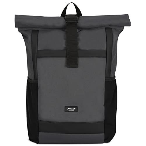 LARKSON Rolltop Rucksack Herren & Damen Groß Anthrazit - No 2 - Daypack für Schule, Uni, Fahrrad - 16 Zoll Laptop Fach für Arbeit - Nachhaltig - Anti-Diebstahl - Wasserabweisend von LARKSON