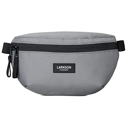 LARKSON Bauchtasche Damen & Herren Grau - Finn - Hüfttasche für Sport Outdoor Stadt - Gürteltasche Stylisch für Festival - Crossbody Bag mit Gurt - Wasserabweisend von LARKSON