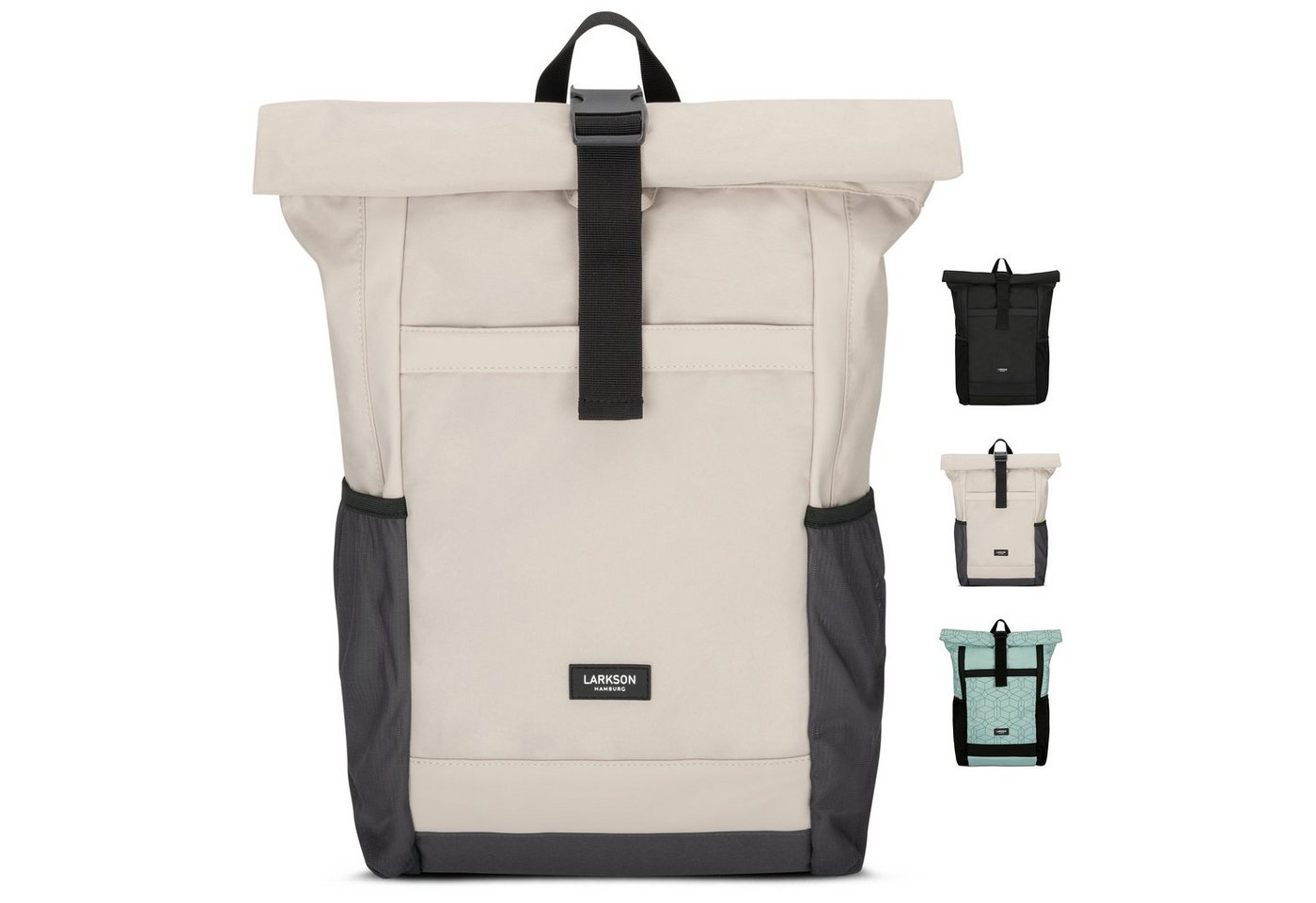 LARKSON Cityrucksack No 2, Rolltop Damen Herren, Laptop Fach, Wasserabweisend von LARKSON