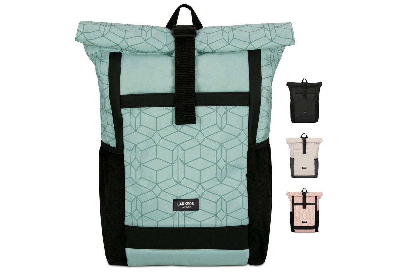 LARKSON Cityrucksack No 2, Rolltop Damen Herren, Laptop Fach, Wasserabweisend von LARKSON