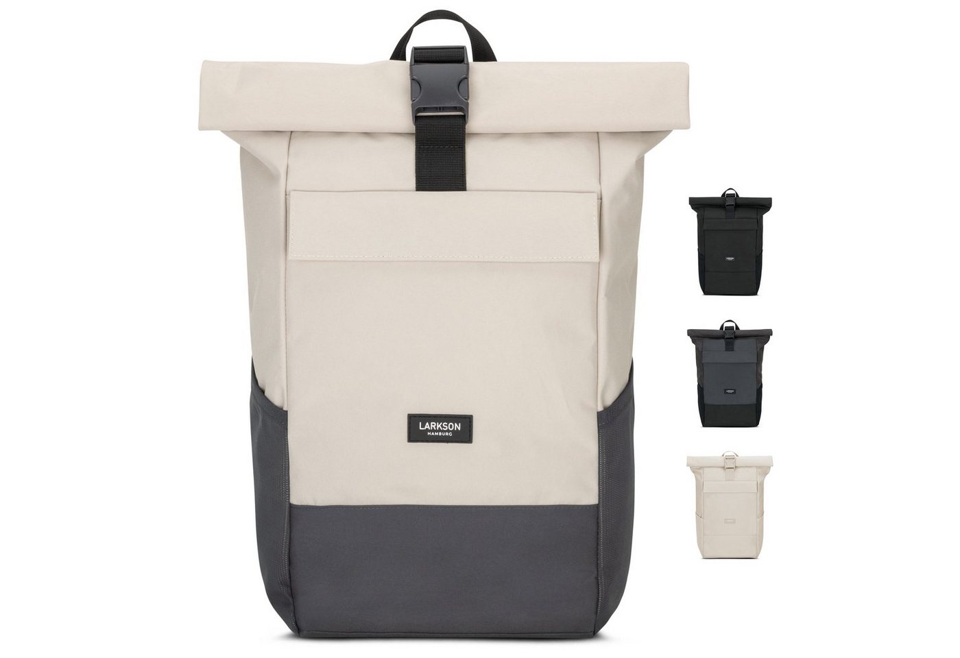 LARKSON Cityrucksack No 4, Rolltop Damen Herren, Laptop Fach, Wasserabweisend von LARKSON