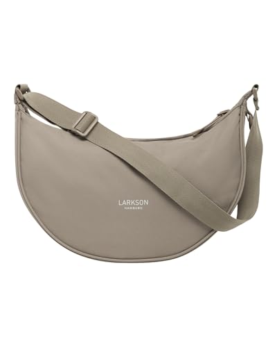 LARKSON Crossbody Bag Damen & Herren Grau - Solveig Medium - Umhängetasche im Halbmond Style - Halbrunde Schultertasche - Moon Bag Design - Wasserabweisend von LARKSON