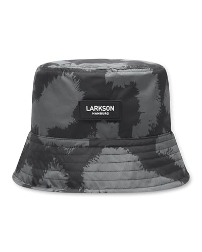 LARKSON Regenhut Damen Herren Schwarz Leo - Mats - Regenmütze in Zwei Größen - Fischerhut Wasserdicht für Outdoor Festival Freizeit - wasserdichte Regenhaube Wassersäule 10000 mm von LARKSON