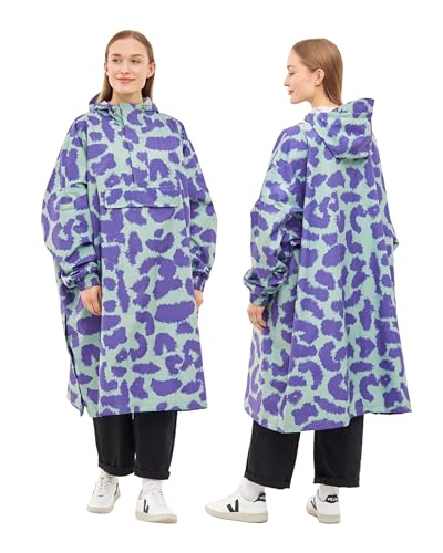 LARKSON Regenponcho Damen Herren Mint Leo - Lykke - Regenmantel für Fahrrad Outdoor Festival - Wassersäule 10000 mm - Regenjacke Wasserdicht mit Verschweißten Nähten von LARKSON
