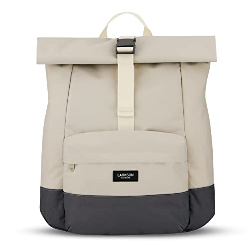 LARKSON Rolltop Rucksack Damen & Herren Grau - ALVA - Backpack für Uni, Business, Freizeit - Roll Top mit Laptop Fach & Polsterung - Wasserabweisend von LARKSON