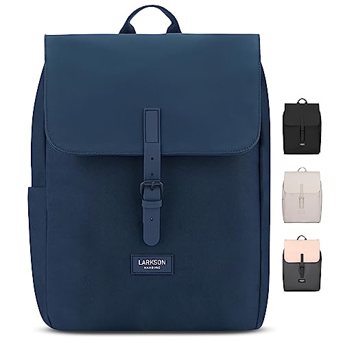 LARKSON Rucksack Damen Klein Blau - Ida - Kleiner Damenrucksack für Freizeit, Uni oder City - Mit Laptop Fach (bis 13 Zoll) - Elegant & Nachhaltig - Wasserabweisend von LARKSON