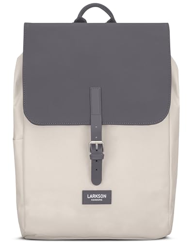 LARKSON Rucksack Damen Klein Grau - Ida - Kleiner Damenrucksack für Freizeit, Uni oder City - Mit Laptop Fach (bis 13 Zoll) - Elegant & Nachhaltig - Wasserabweisend von LARKSON