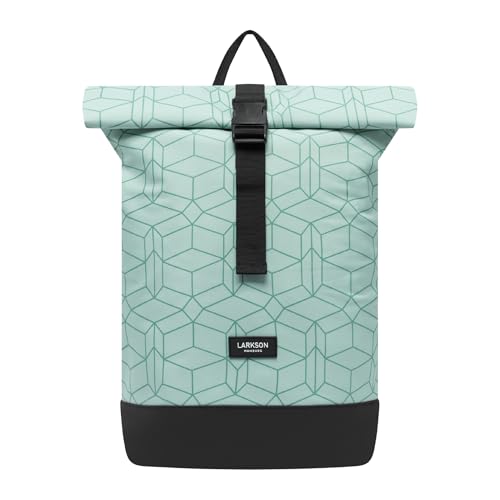 LARKSON Rucksack Damen & Herren Mint - Janne Small - Rolltop Rucksack mit Laptopfach für Uni, Arbeit, Reise & Fahrrad - Backpack Tagesrucksack Klein - Wasserabweisend von LARKSON