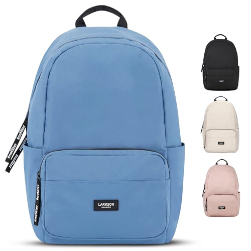 LARKSON Schulrucksack Mädchen & Jungen Teenager Hellblau - No 3 - Rucksack Damen & Herren für Schule - 16" Laptopfach - Aus Recyceltem PET - Wasserabweisend von LARKSON