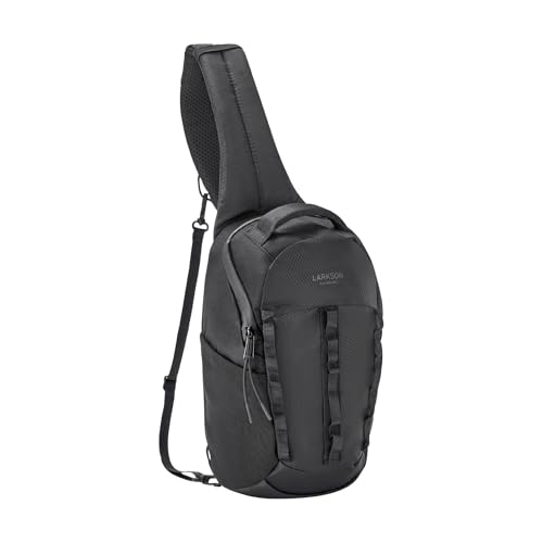 LARKSON Sling Bag Herren & Damen Schwarz - Klint - Funktionale Crossbody Schultertasche für Wandern Outdoor Fahrrad - 4 Liter Volumen - Wasserabweisend & Wasserfester Reißverschluss von LARKSON