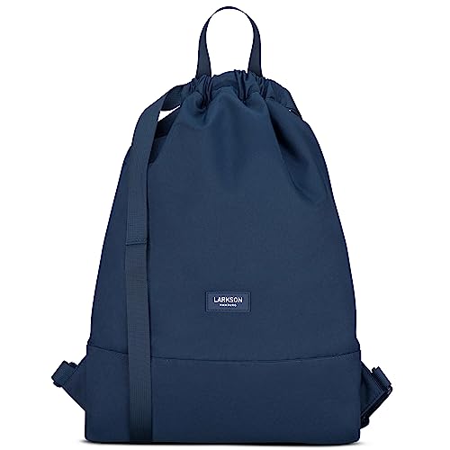 LARKSON Turnbeutel Damen & Herren Dunkelblau - No 7 - Rucksack Damen für Sport und Festival - Beutel Rucksack Klein mit Innentasche - Außentasche für Schnellzugriff von LARKSON