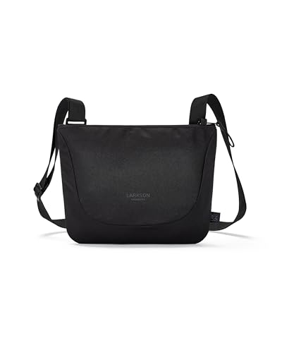 LARKSON Umhängetasche Herren & Damen Schwarz - Henrik - Sacoche Bag Schultertasche Flach - Kleine Messenger Tasche zum Umhängen - Wasserabweisend von LARKSON