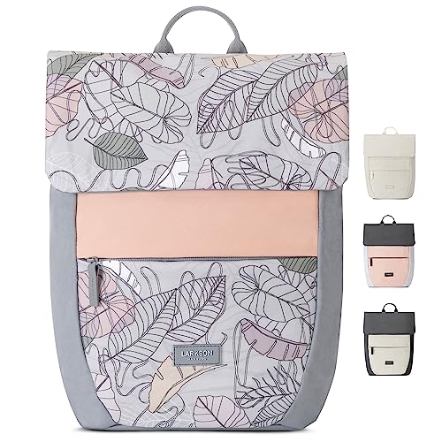 LARKSON Rucksack Damen Klein Muster Blumen - Ronja - Moderner Tagesrucksack mit Laptopfach für Uni Business City - 10L - Nachhaltig - Wasserabweisend von LARKSON