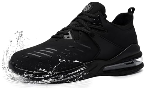 LARNMERN PLUS Arbeitsschuhe Herren Wasserdicht Sicherheitsschuhe Damen Leicht Stahlkappenschuhe Bequeme Schutzschuhe(Air Schwarz,42.5EU) von LARNMERN PLUS