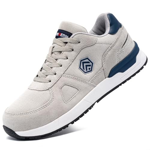 LARNMERN PRO Sicherheitsschuhe Herren Arbeitsschuhe mit Stahlkappe Leicht SRC rutschfest Sportlich Schutzschuhe Größe 42.5 EU von LARNMERN PRO
