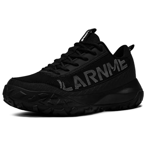 LARNMERN PRO Arbeitsschuhe Herren Sicherheitsschuhe Herren Stahlkappenschuhe Sportlich Schutzschuhe rutschfeste Atmungsaktive Stahlkappe Arbeitsschutzschuhe Schwarz,40 von LARNMERN PRO