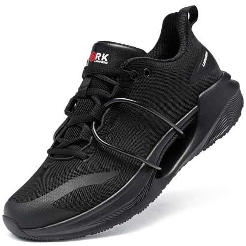 LARNMERN PRO Sicherheitsschuhe Herren Stahlkappenschuhe Arbeitsschuhe Sportlich Atmungsaktiv(LSA31238 Schwarz,43) von LARNMERN PRO