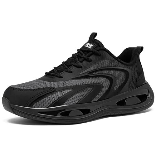 LARNMERN Arbeitsschuhe Damen Sicherheitsschuhe Dämpfung Stahlkappenschuhe Bequeme Atmungsaktive Sportschuhe Leichte Anti-Smashing Trainingsschuhe (Grau,36.5EU) von LARNMERN