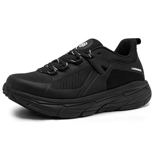 LARNMERN Sicherheitsschuhe Herren Stahlkappenschuhe Arbeitsschuhe Leicht Sportliche Sicherheitsschuhe Bequeme Sicherheitsschuhe Trekkingschuhe Atmungsaktive Dämpfung (A schwarz, 41.5EU) von LARNMERN