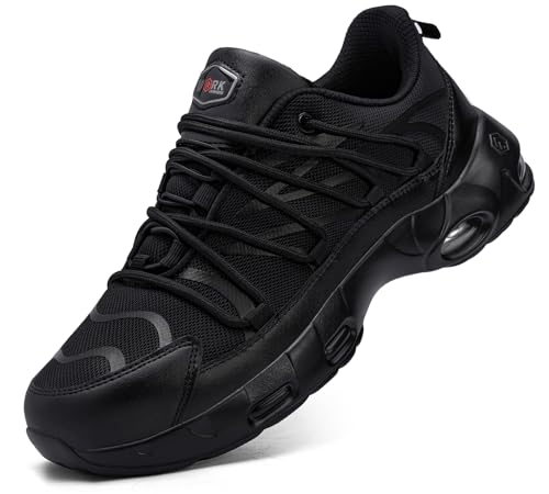 LARNMERN Sicherheitsschuhe Herren Leichte Arbeitsschuhe mit Stahlkappe Schutzschuhe Männer Sportlich Arbeit rutschfest Bequeme Größe 40EU,Schwarz LARNMERN Sicherheitsschuhe Herren Leichte Arbeitsschuhe mit Stahlkappe Schutzschuhe Männer Sportlich Arbeit rutschfest Bequeme Größe 40EU,Schwarz von LARNMERN