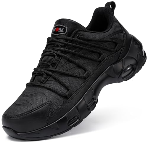 LARNMERN Arbeitsschuhe Herren Luftkissen Leichte Sicherheitsschuhe Arbeit Sportlich Schutzschuhe Komfort Stahlkappenschuhe Atmungsaktive Größe 46EU,Dunkelschwarz LARNMERN Arbeitsschuhe Herren Luftkissen Leichte Sicherheitsschuhe Arbeit Sportlich Schutzschuhe Komfort Stahlkappenschuhe Atmungsaktive Größe 46EU,Dunkelschwarz von LARNMERN