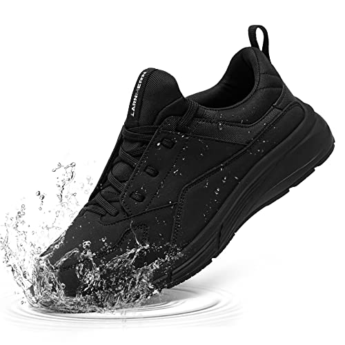 LARNMERN Kochschuhe Herren rutschfeste Küchen Arbeitsschuhe Wasserfeste Koch Schuhe Männer Laufsohle Non-Slip OHNE-Stahlkappe,Schwarz,37 von LARNMERN