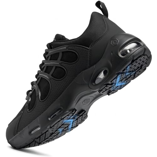 LARNMERN Kochschuhe rutschfeste Herren Küche Schuhe Herren küchen Non-Slip Wasserabweisende Küchenschuhe Koch Schuhe Männer Kellner Sportschuhe Ohne-Stahlkappe,Schwarz 41.5 EU von LARNMERN