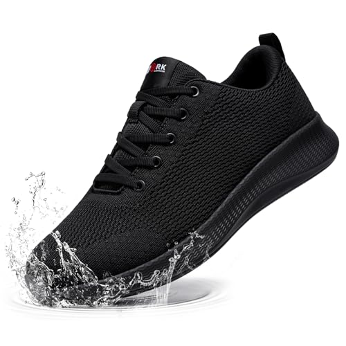 LARNMERN Kochschuhe rutschfeste Herren Wasserfeste Küche Schuhe Herren küchen Arbeitsschuhe Non-Slip Küchenschuhe Koch Schuhe Männer Kellner Laufschuhe Ohne-Stahlkappe,Schwarz42 EU von LARNMERN