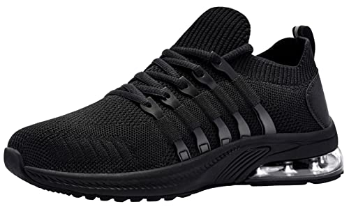 LARNMERN Sicherheitsschuhe Herren Damen Arbeitsschuhe S1 Stahlkappenschuhe Leicht Sportlich rutschfest Atmungsaktive Bequeme Dämpfung Luftkissen Schutzschuhe (43.5EU, Schwarz L113013) von LARNMERN