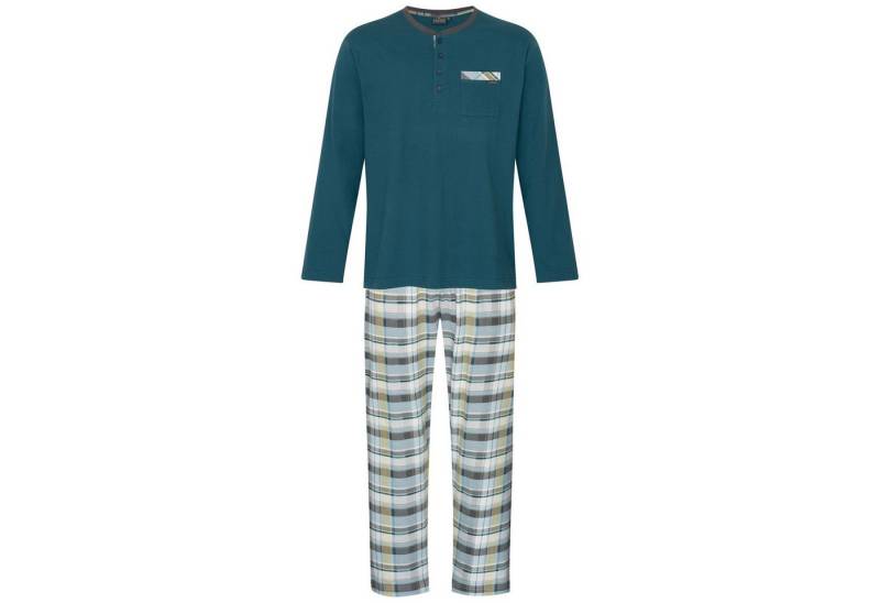 LAROG Schlafanzug Pyjama chesapeake bay / checks (2 tlg) Pyjama mit Knopfleiste und aufgesetzter Brusttasche von LAROG