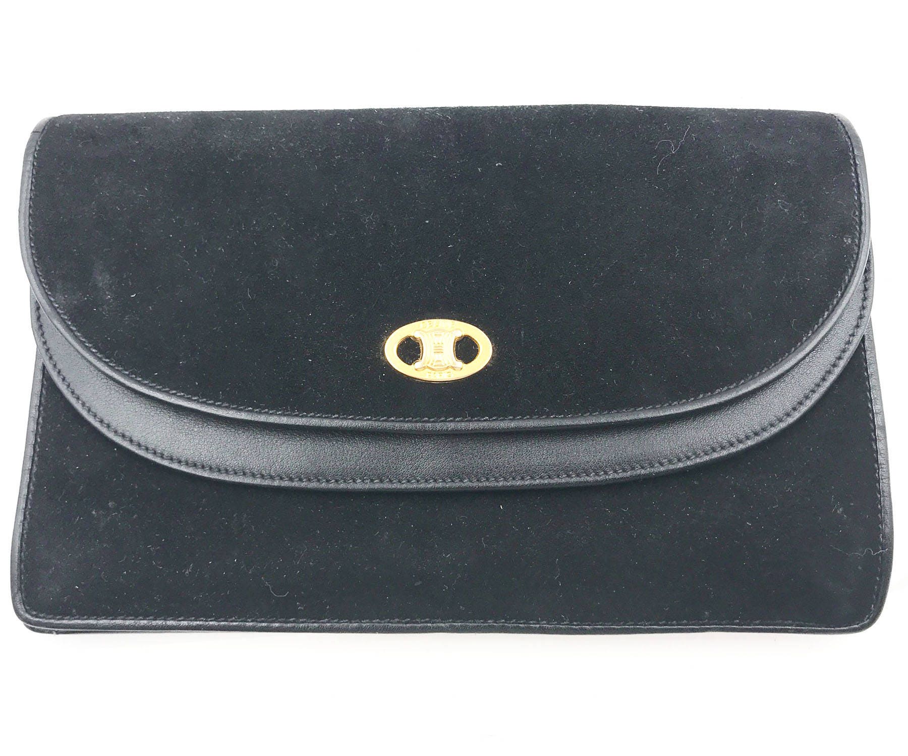 Celine Vintage Schwarze Doppelklappen Clutch Celine Vintage Schwarze Doppelklappen Clutch von LARVintage