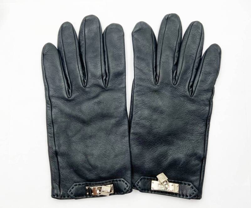 Hermes Schwarze Sojaleder Handschuhe Hermes Schwarze Sojaleder Handschuhe von LARVintage